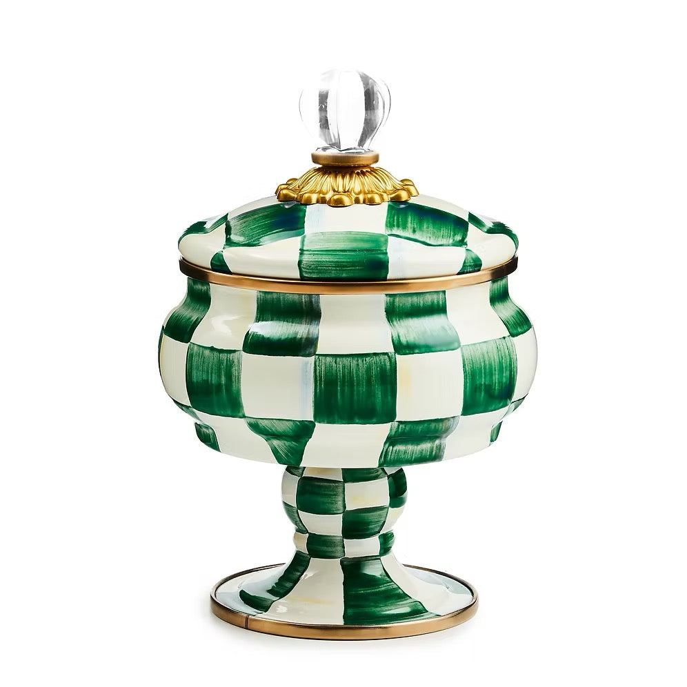Mackenzie-Childs Emerald Check Curiosity Pot