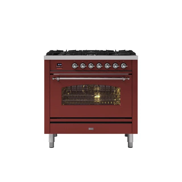 ILVE Milano 90cm Single 6 Burner Oven Dual Fuel - P096-NE3