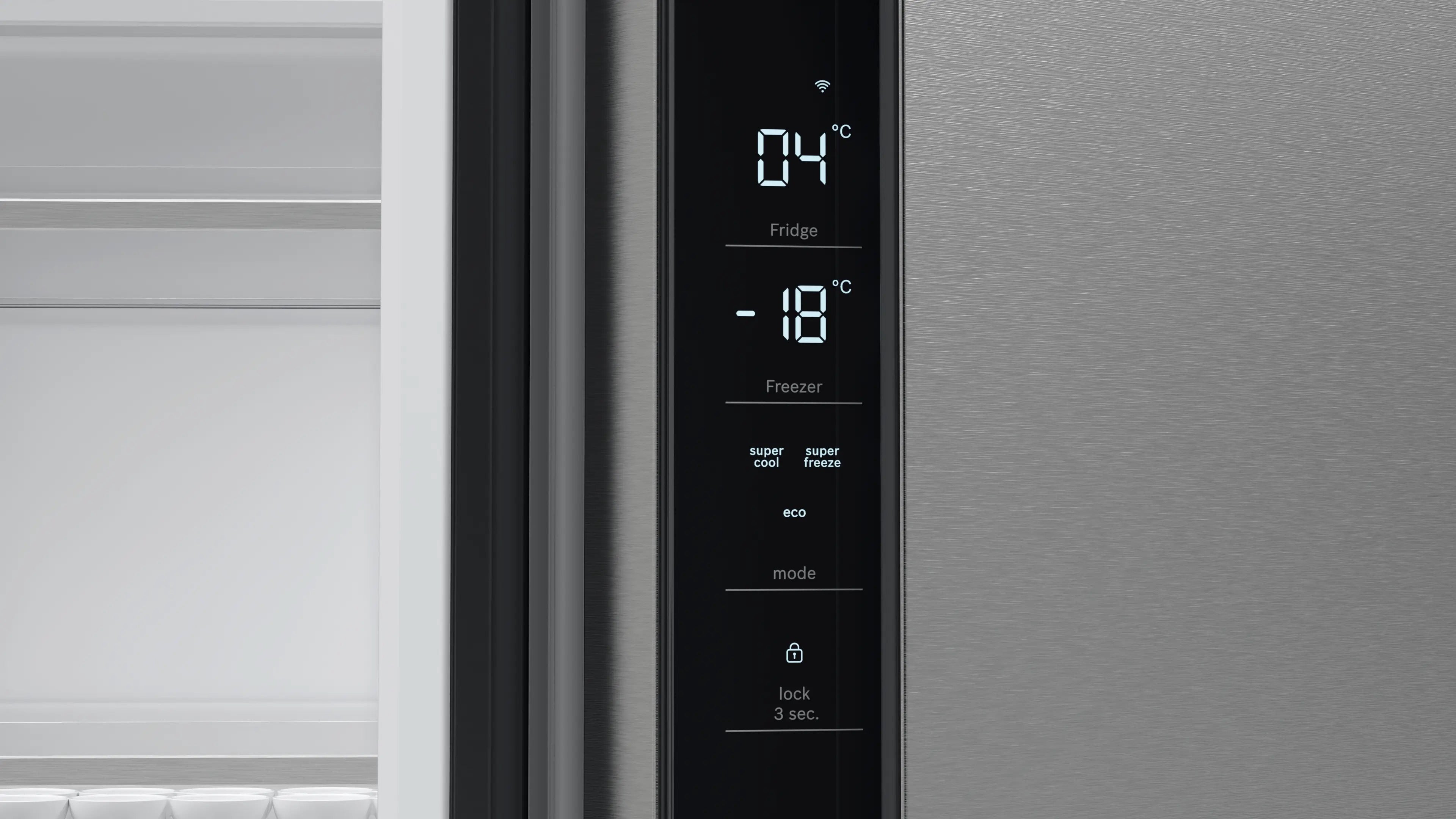 Bosch Series 4 Multi Door American Fridge Freezer 183 x 90.5 cm Stainless steel - KFN96APEAG