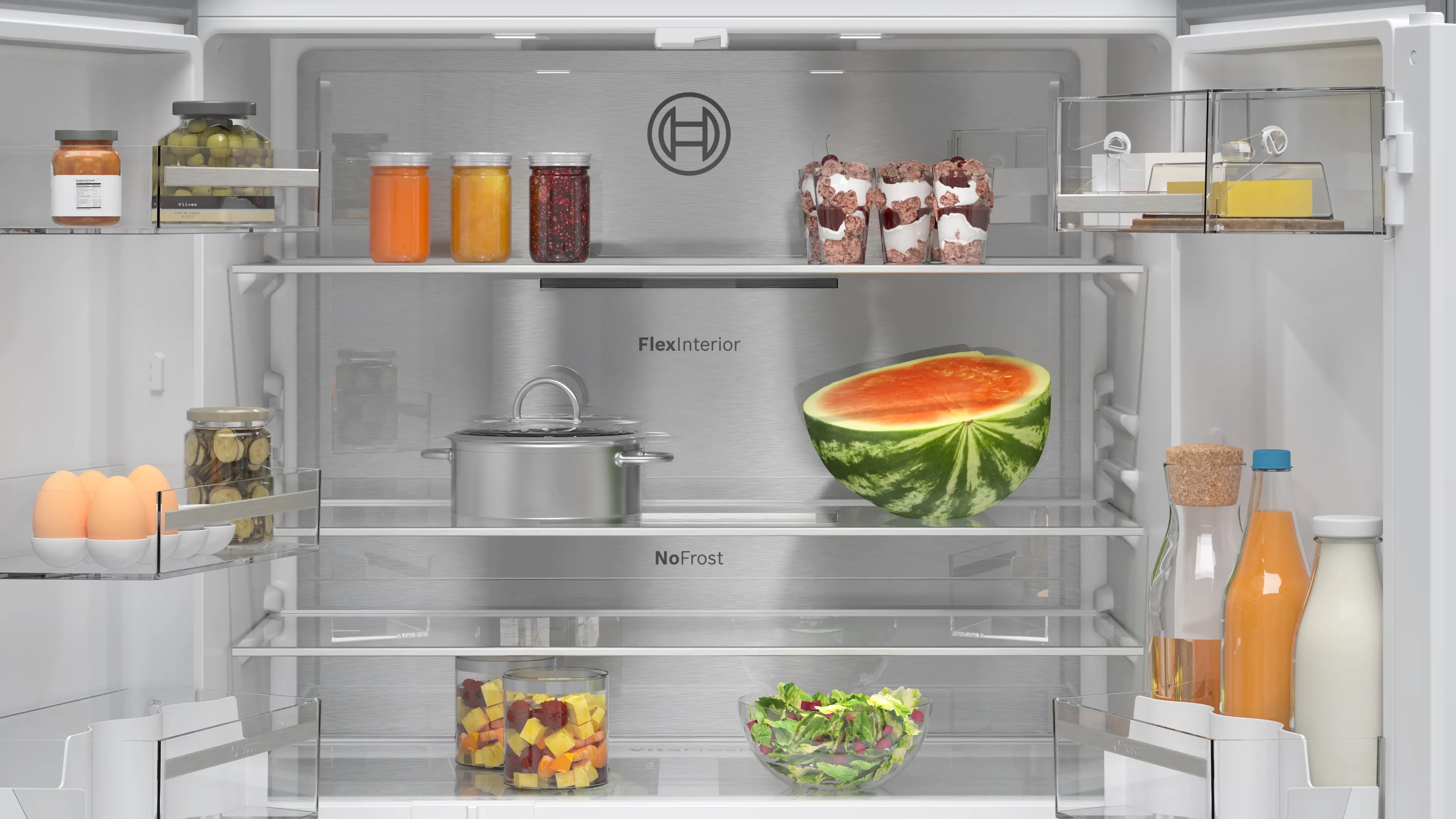 Bosch Series 4 Multi Door American Fridge Freezer 183 x 90.5 cm Stainless steel - KFN96APEAG