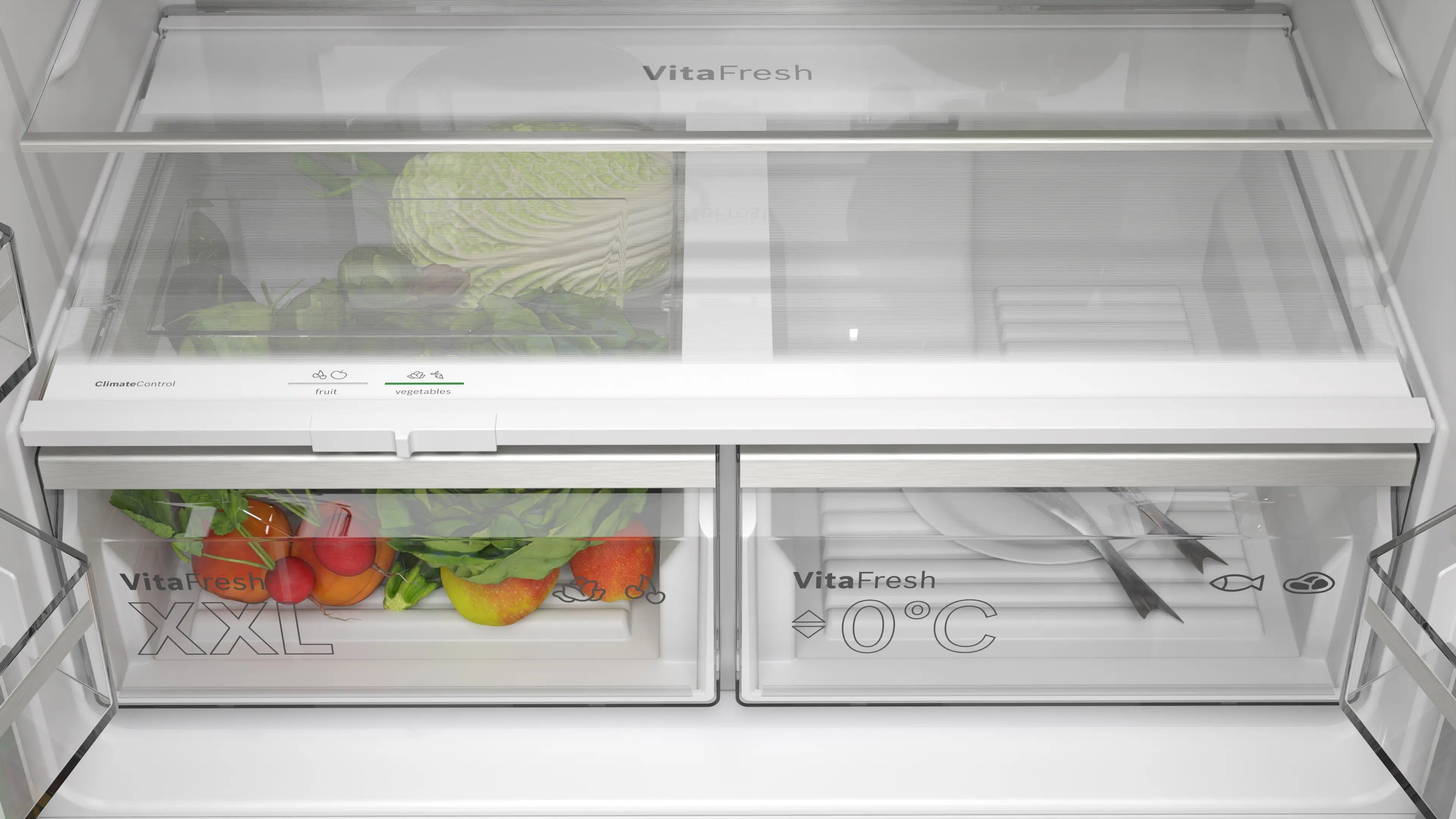 Bosch Series 4 Multi Door American Fridge Freezer 183 x 90.5 cm Stainless steel - KFN96APEAG
