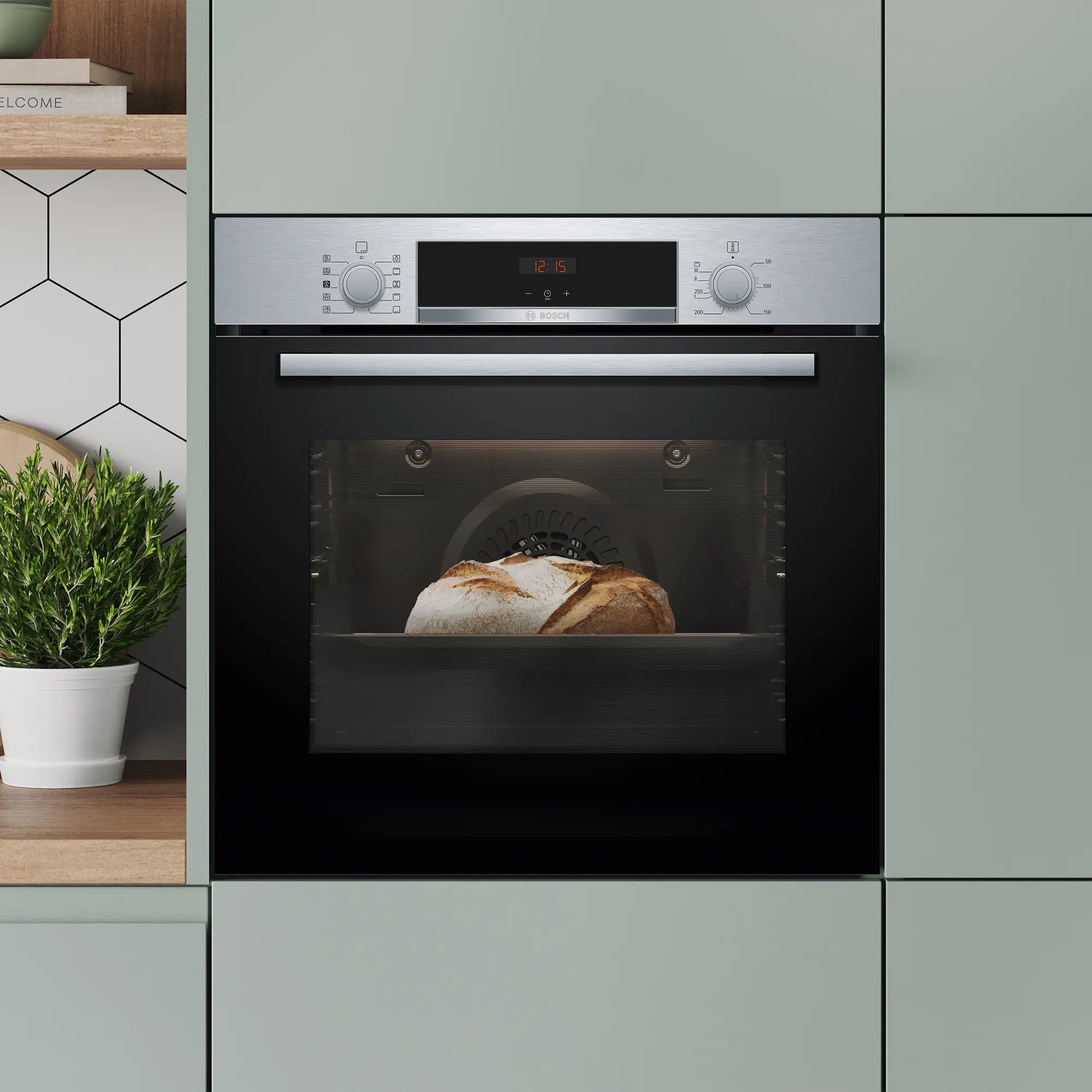 Bosch Series 4 Built-in oven with added steam function 60 x 60 cm Stainless steel - HQA534BS3B