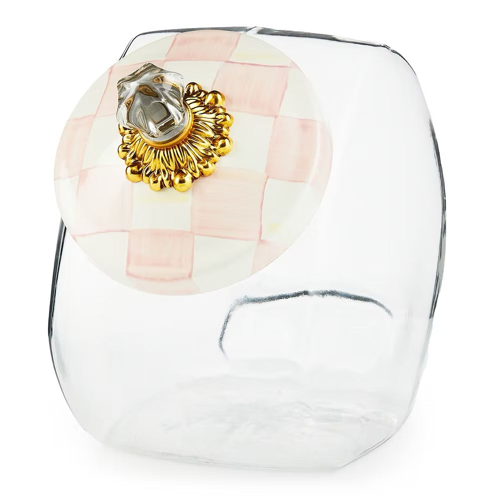 Mackenzie-Childs Sweets Jar With Rosy Check Enamel Lid