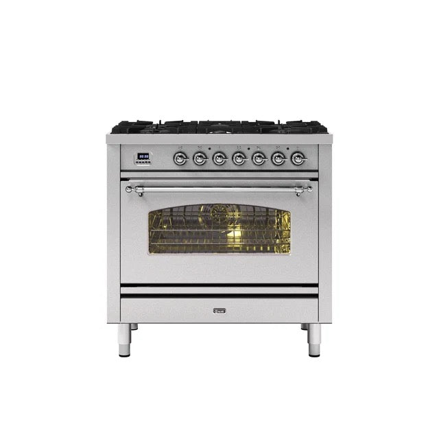 ILVE Milano 90cm Single 6 Burner Oven Dual Fuel - P096-NE3