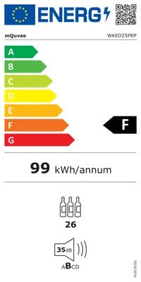 Mauve Integrated Wine Fridge - WineKeeper Exclusive 25D Panel Ready Push-Pull