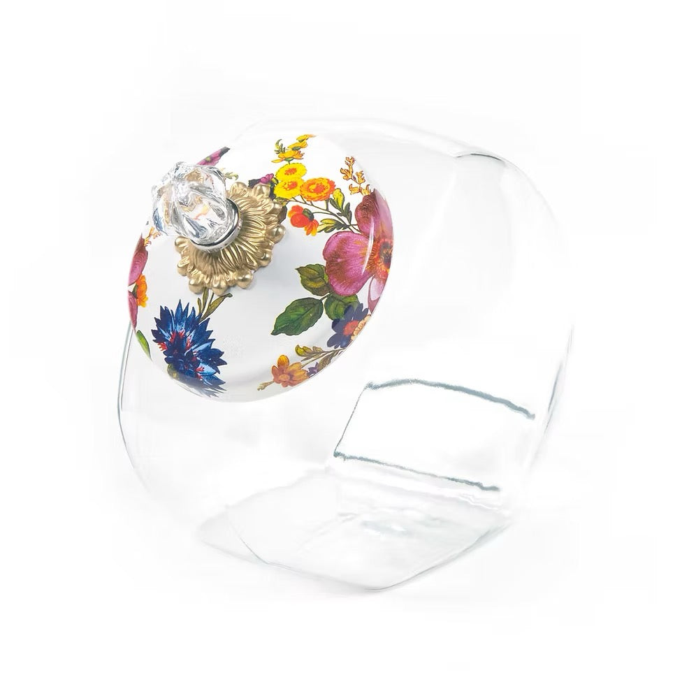 Mackenzie-Childs Cookie Jar With Flower Market Lid - White