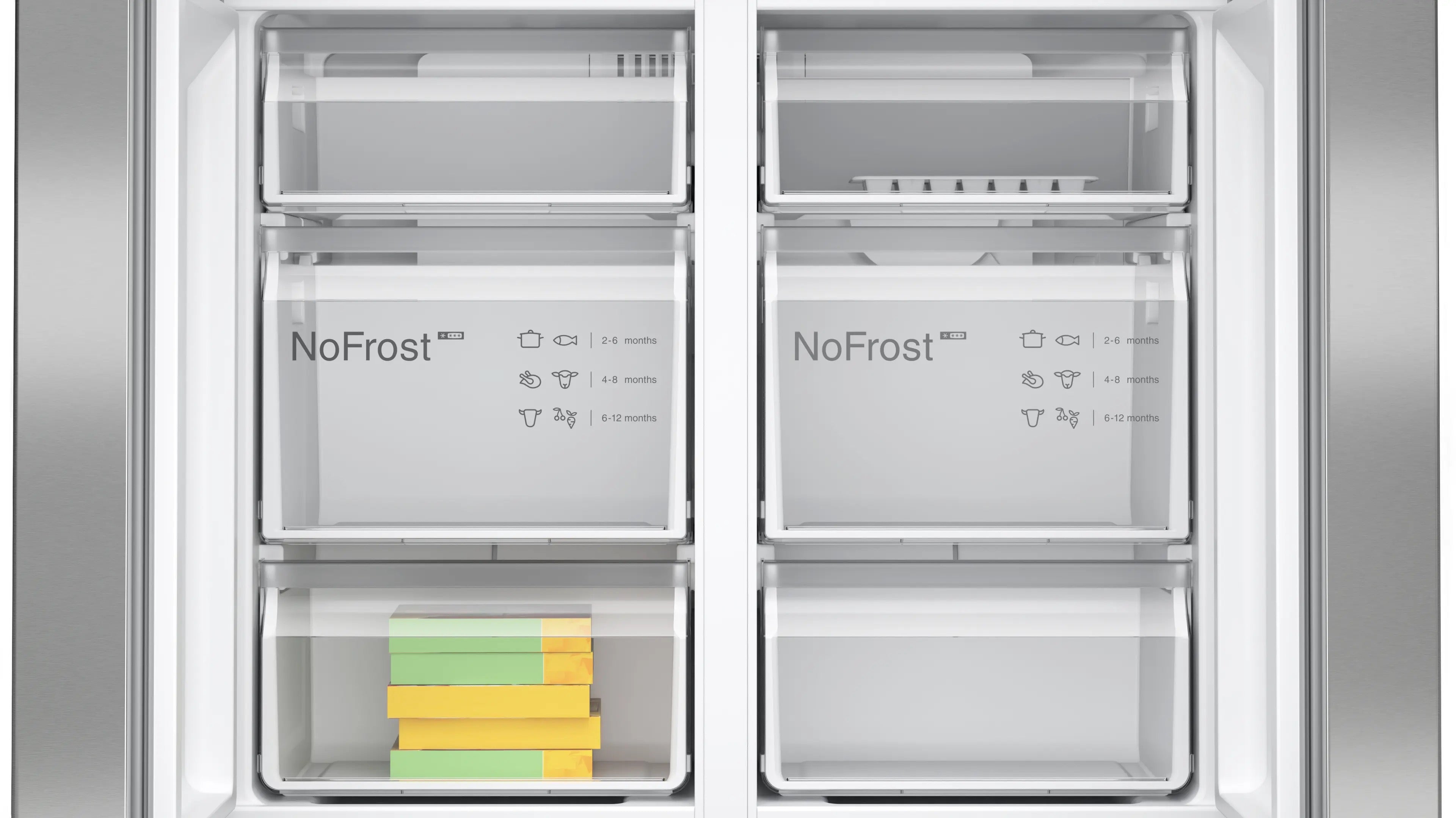 Bosch Series 4 Multi Door American Fridge Freezer 183 x 90.5 cm Stainless steel - KFN96VPEAG