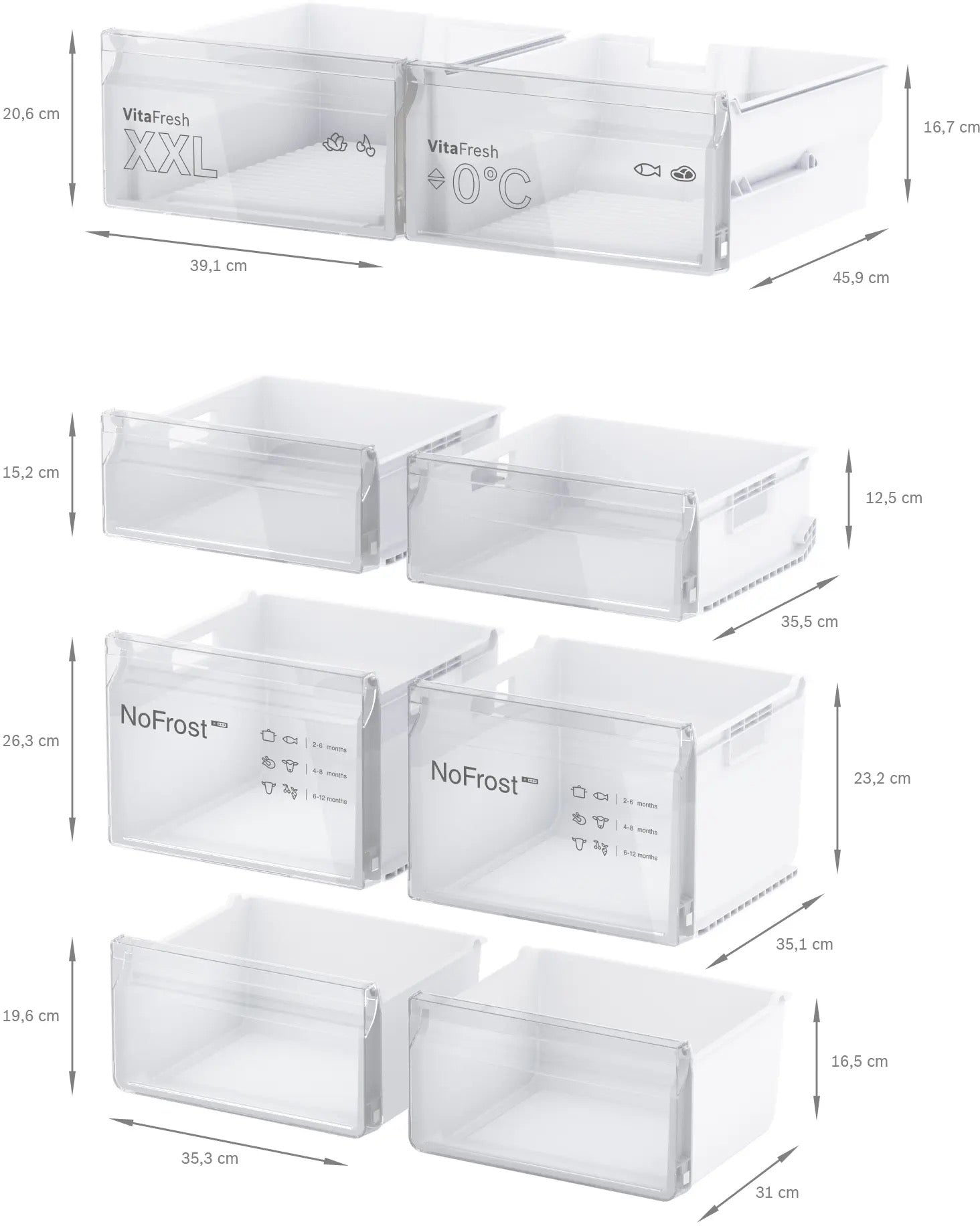 Bosch Series 4 Multi Door American Fridge Freezer 183 x 90.5 cm Stainless steel - KFN96VPEAG