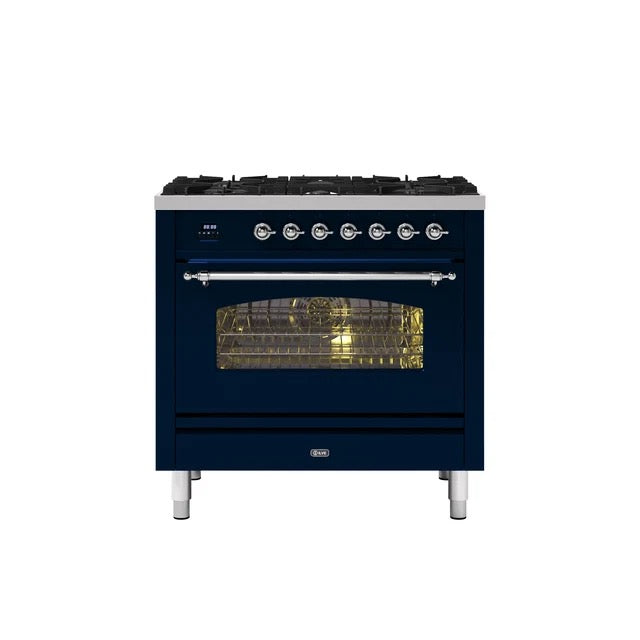 ILVE Milano 90cm Single 6 Burner Oven Dual Fuel - P096-NE3
