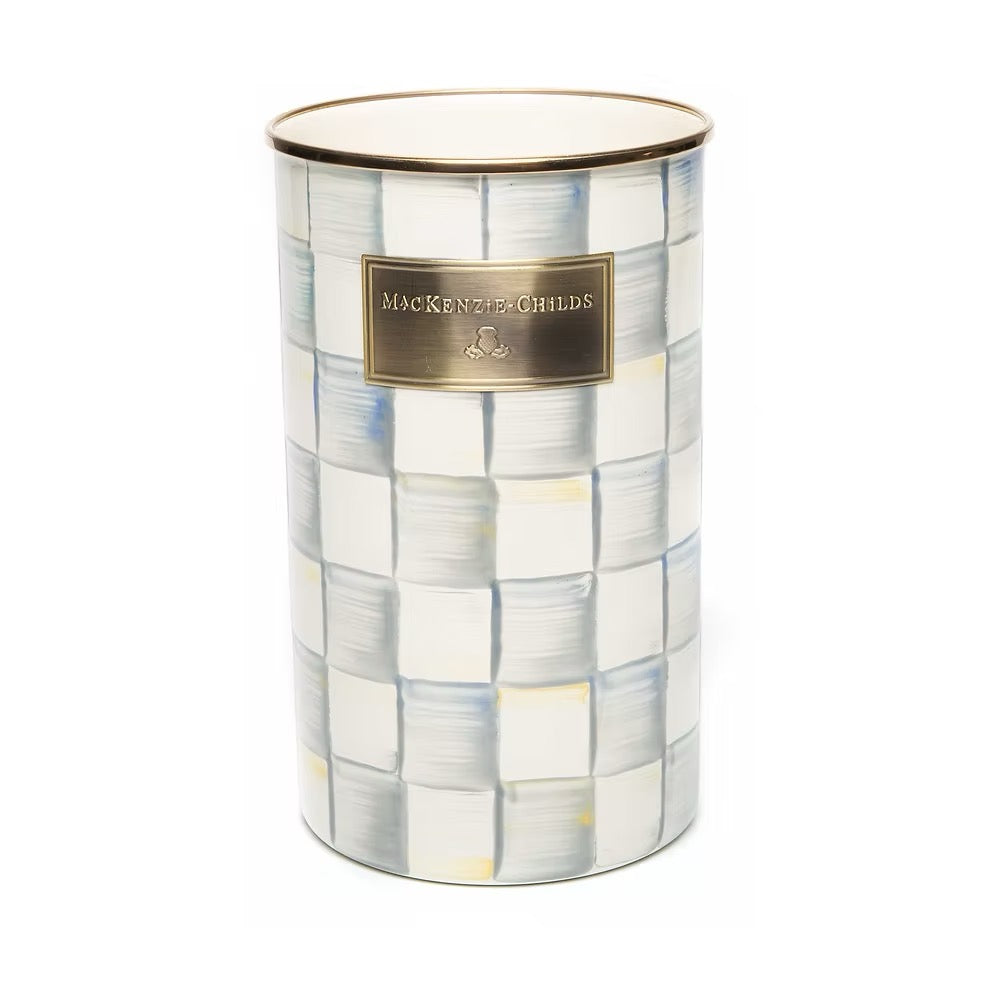 Mackenzie-Childs Sterling Check Enamel Utensil Holder
