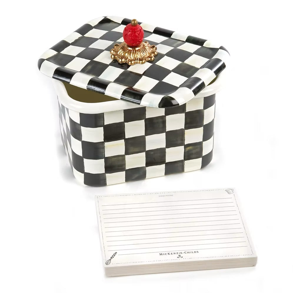 Mackenzie-Childs Courtly Check Enamel Recipe Box