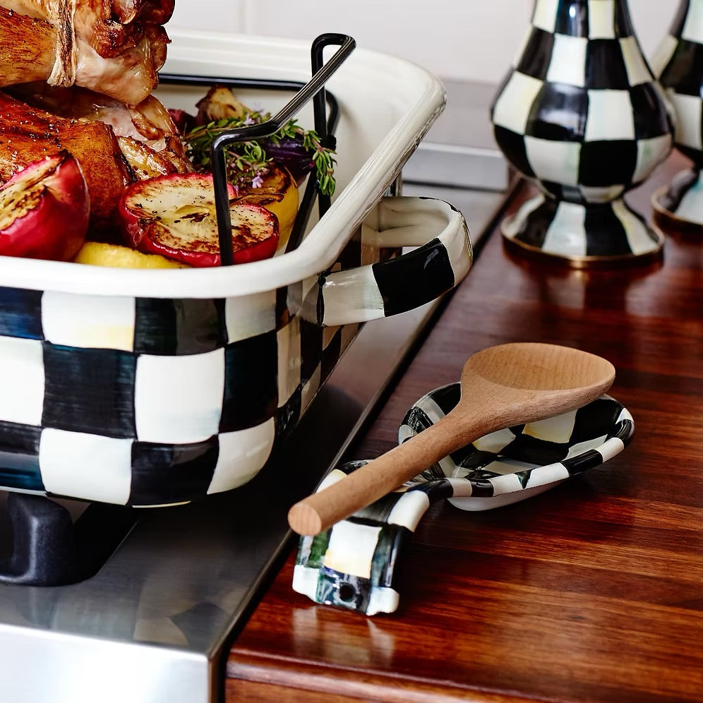 Mackenzie-Childs Courtly Check Enamel Spoon Rest
