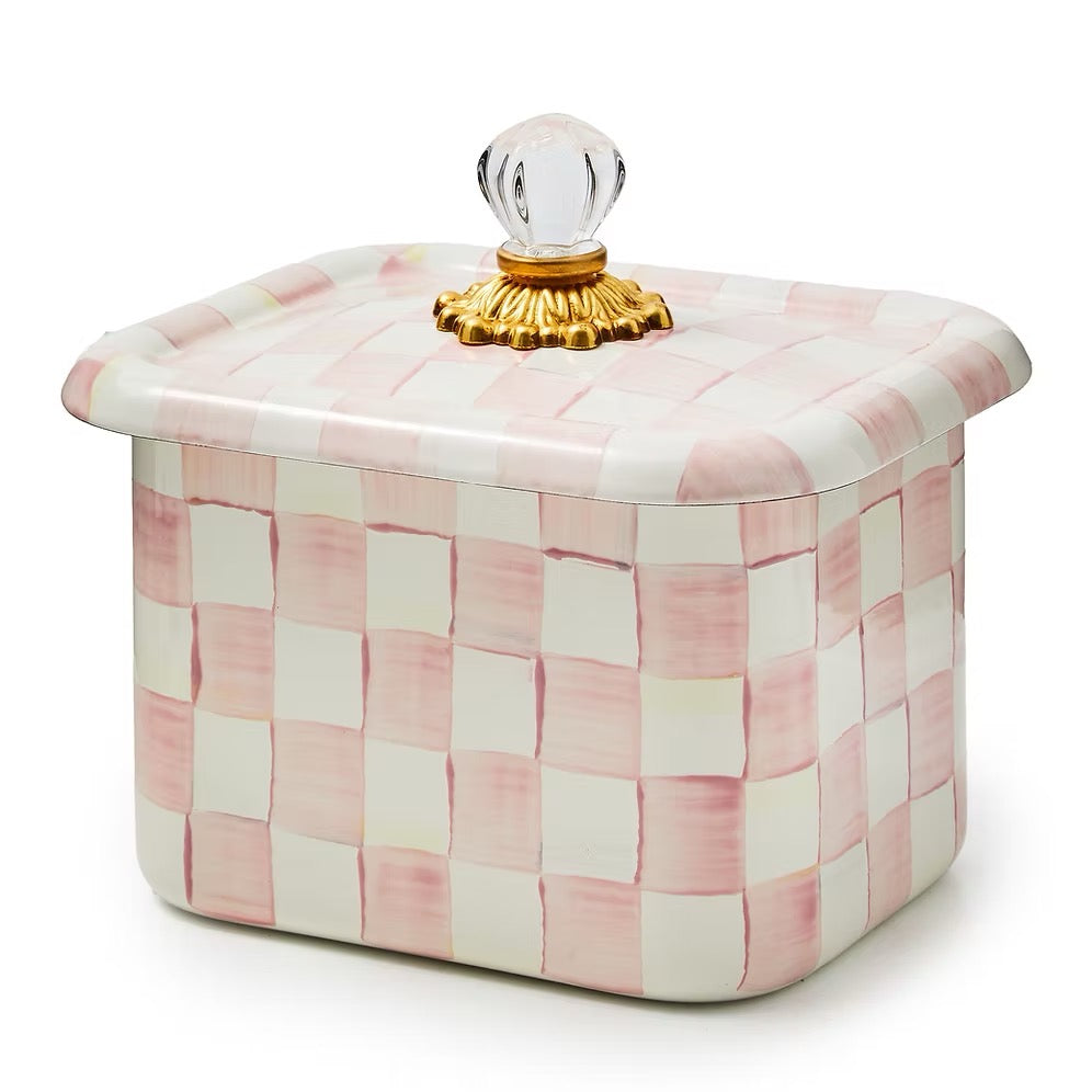 Mackenzie-Childs Rosy Check Recipe Box