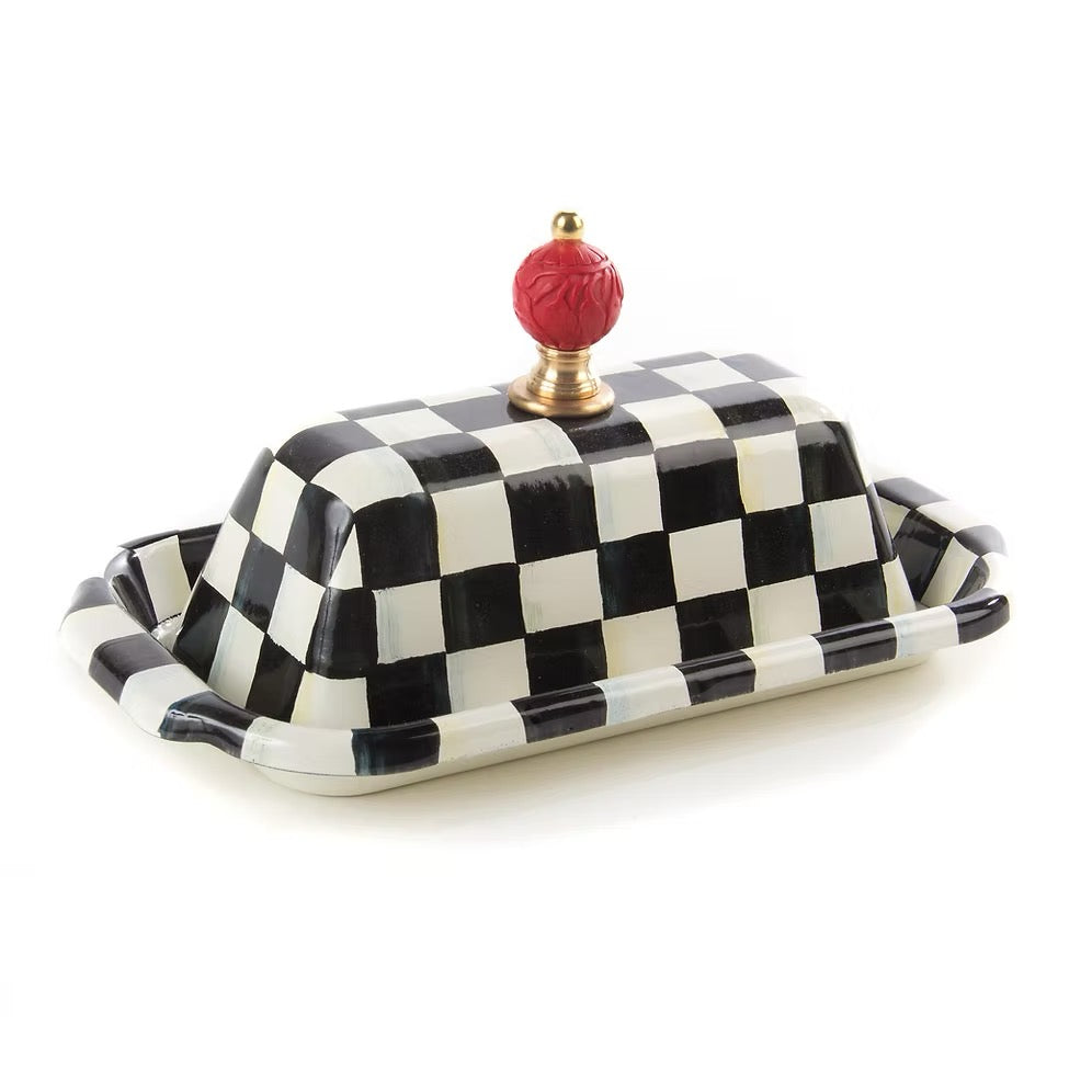 Mackenzie-Childs Courtly Check Enamel Butter Box