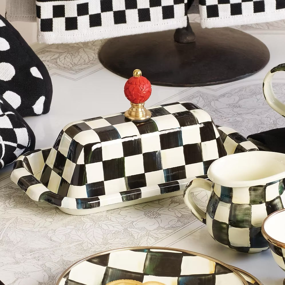 Mackenzie-Childs Courtly Check Enamel Butter Box