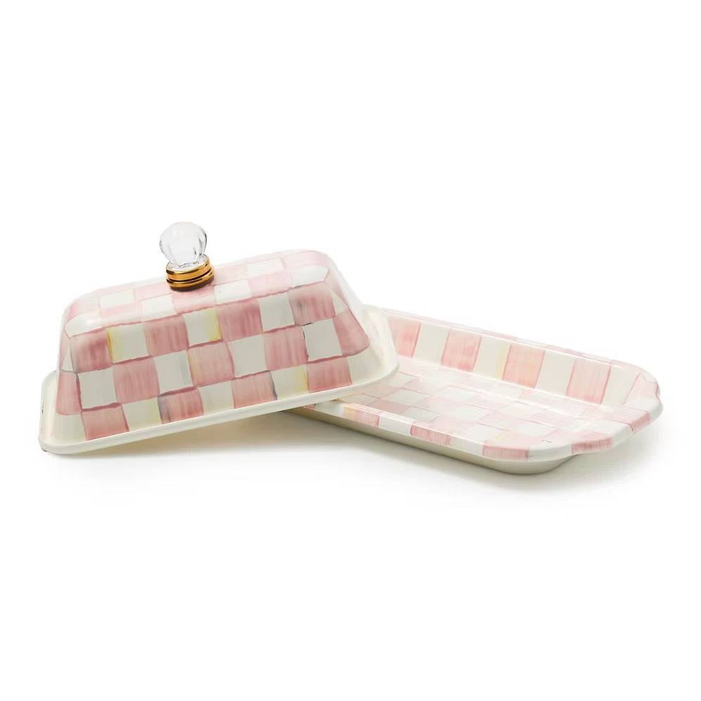 Mackenzie-Childs Rosy Check Butter Box