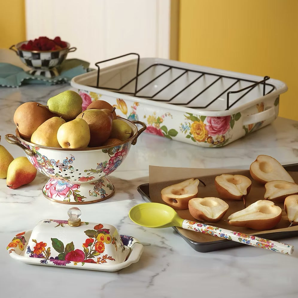 Mackenzie-Childs Flower Market Butter Box - White