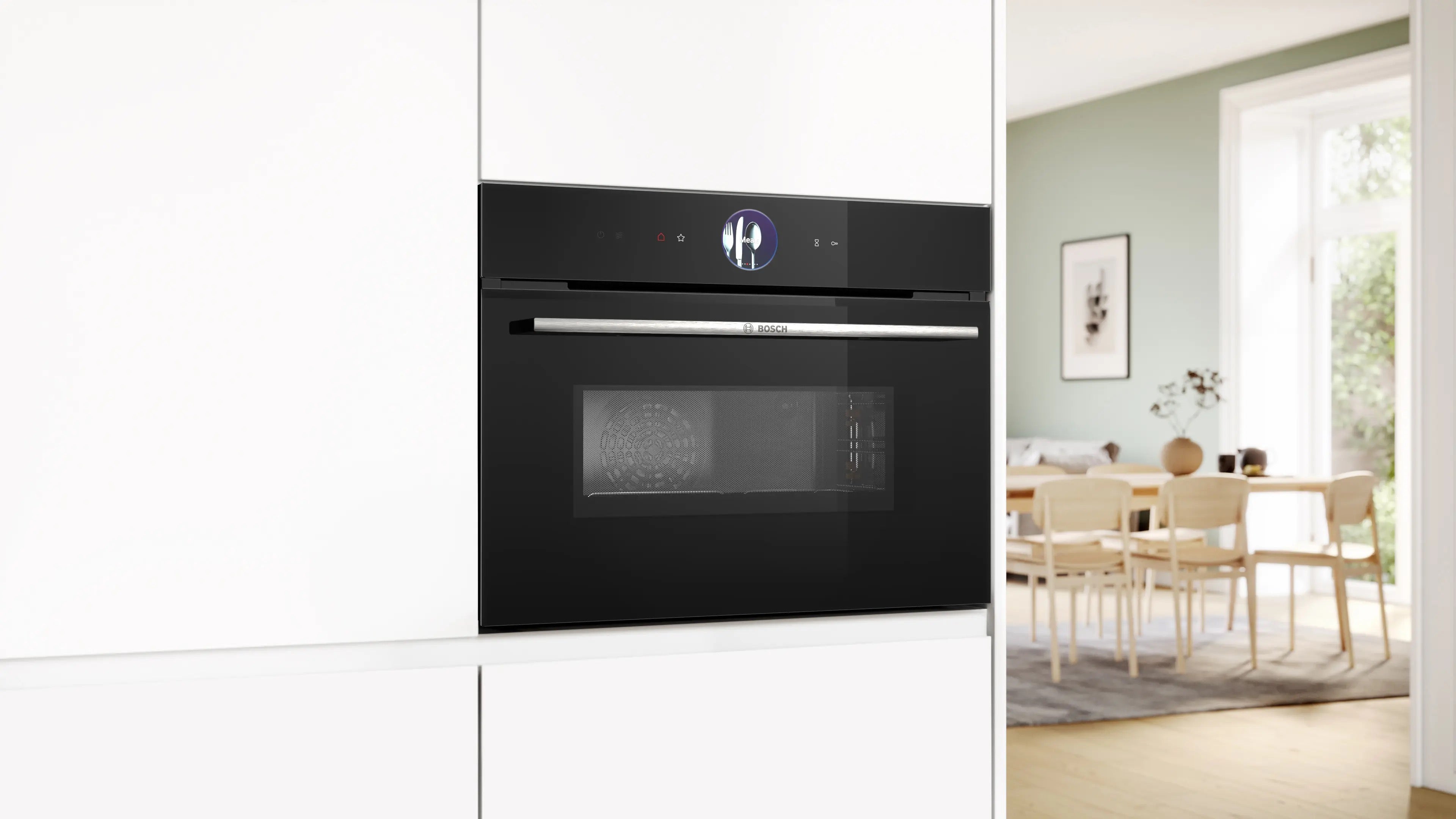 Bosch Series 8 Built-in compact oven with microwave function 60 x 45 cm Black - CMG7761B1B