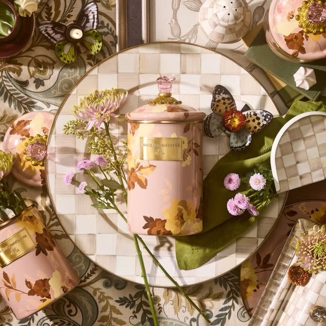 Mackenzie-Childs Wild Rose Mauve Large Canister