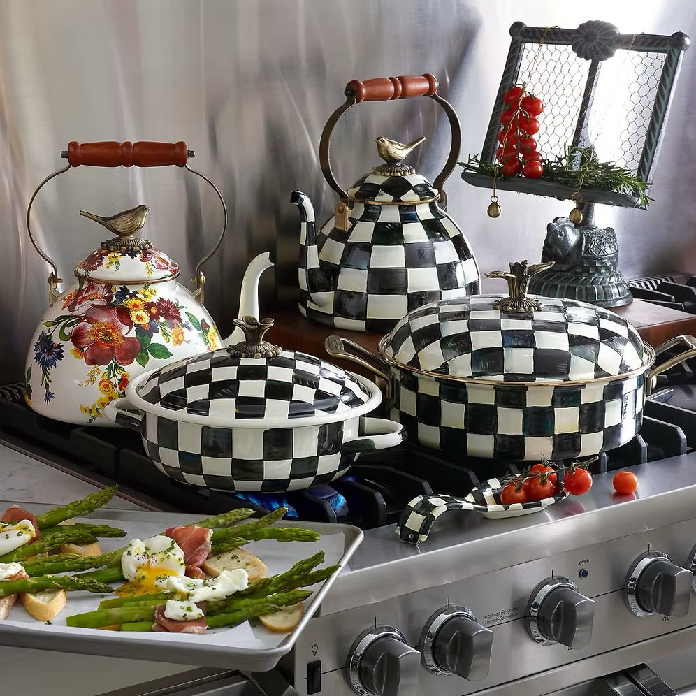 Mackenzie-Childs Courtly Check Enamel Spoon Rest