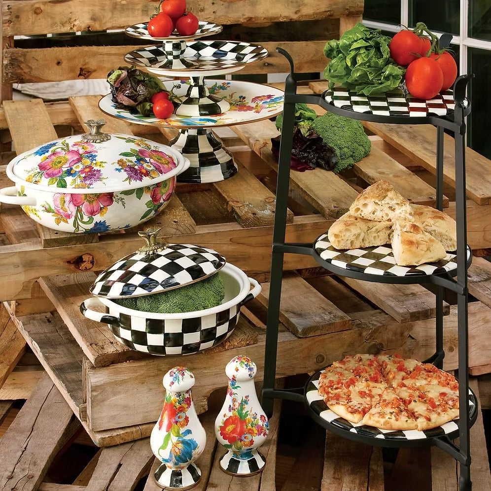 Mackenzie-Childs Courtly Check Enamel Casserole - Medium