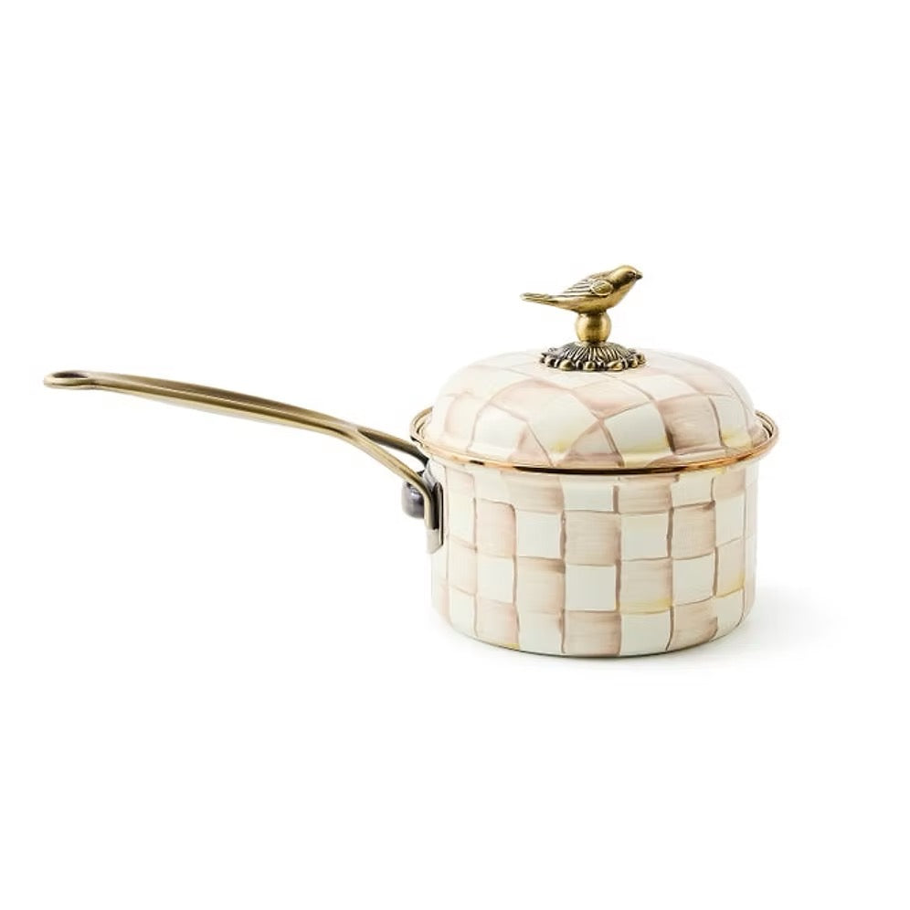 Mackenzie-Childs Mocha Check 2.5 Qt. Saucepan
