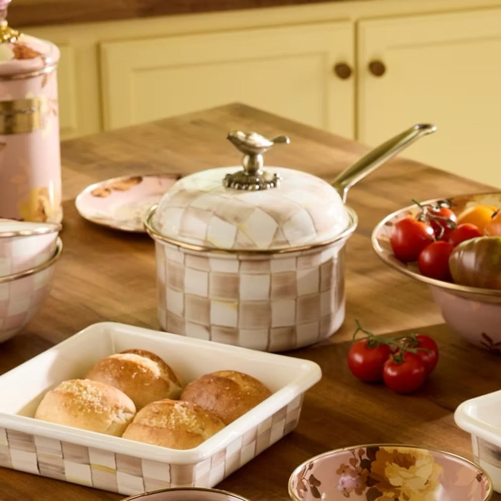 Mackenzie-Childs Mocha Check 2.5 Qt. Saucepan