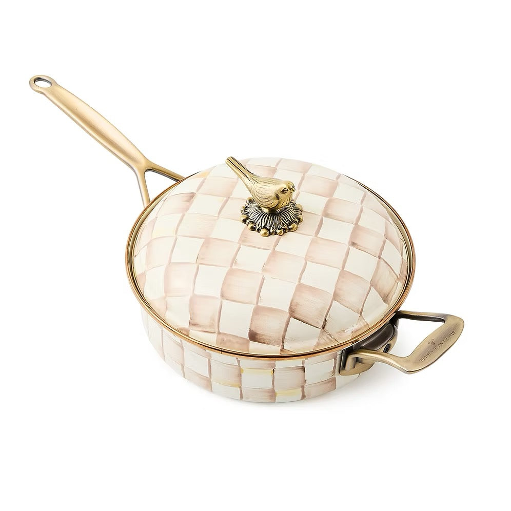 Mackenzie-Childs Mocha Check 3 Qt. Saute Pan