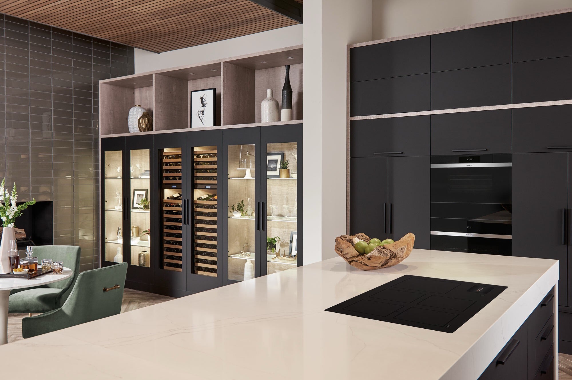 Wolf M Series Contemporary Black Glass Convection Steam Oven ICBCSO3050CM/B