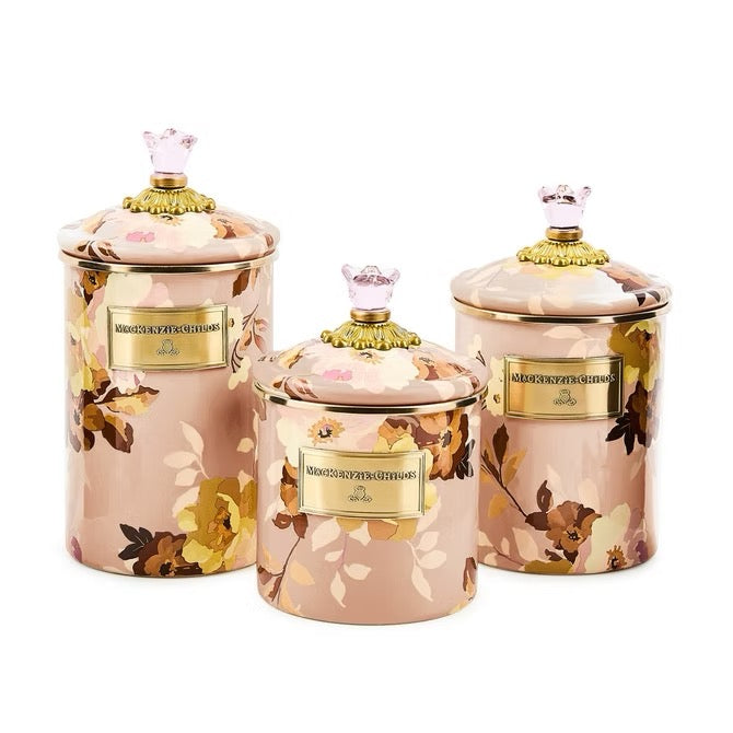 Mackenzie-Childs Wild Rose Mauve Small Canister