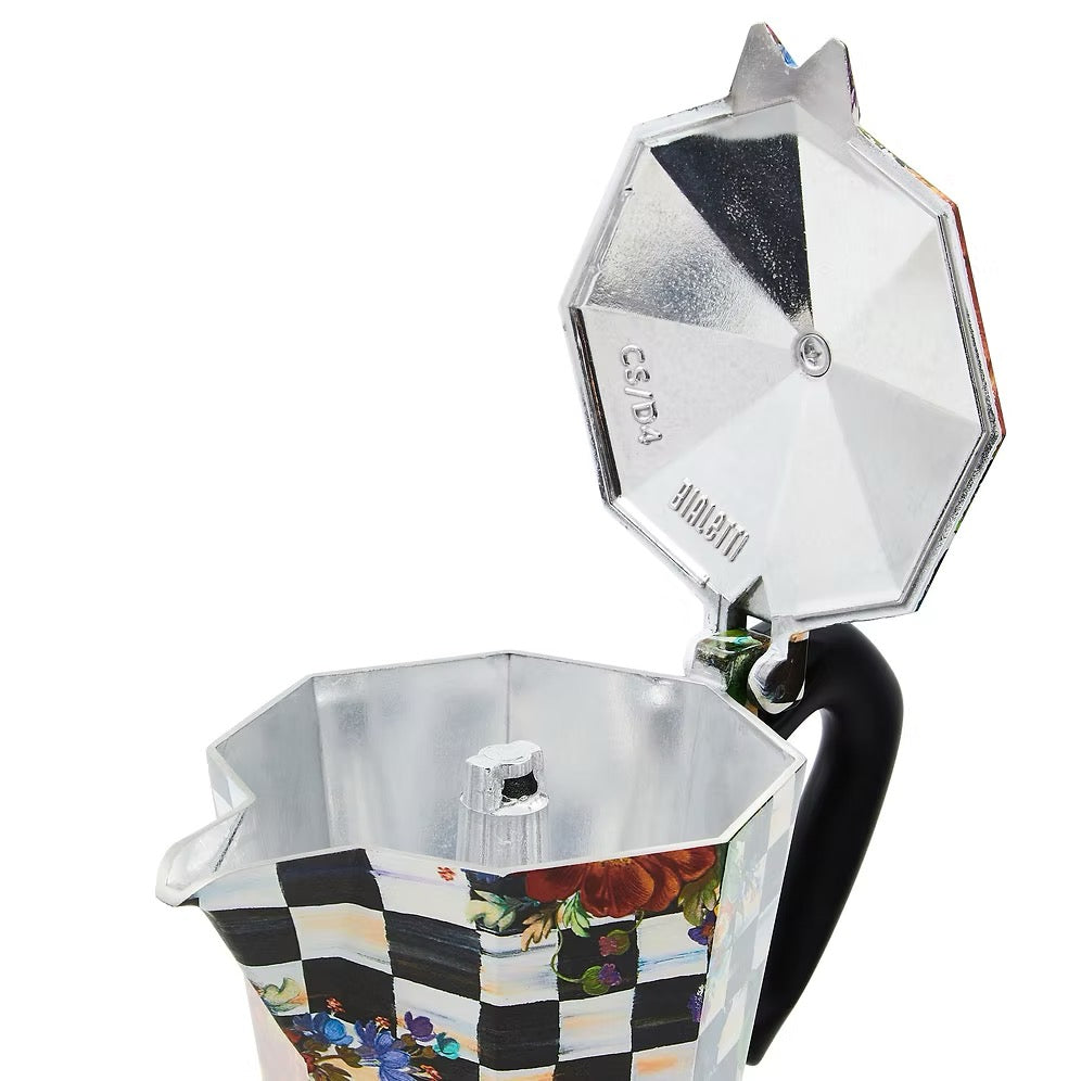 Mackenzie-Childs Courtly Flower Market 6 cup Moka Pot