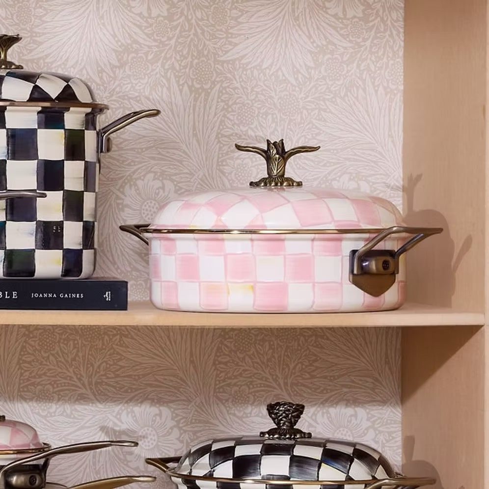 Mackenzie-Childs Rosy Check 5 Qt. Casserole