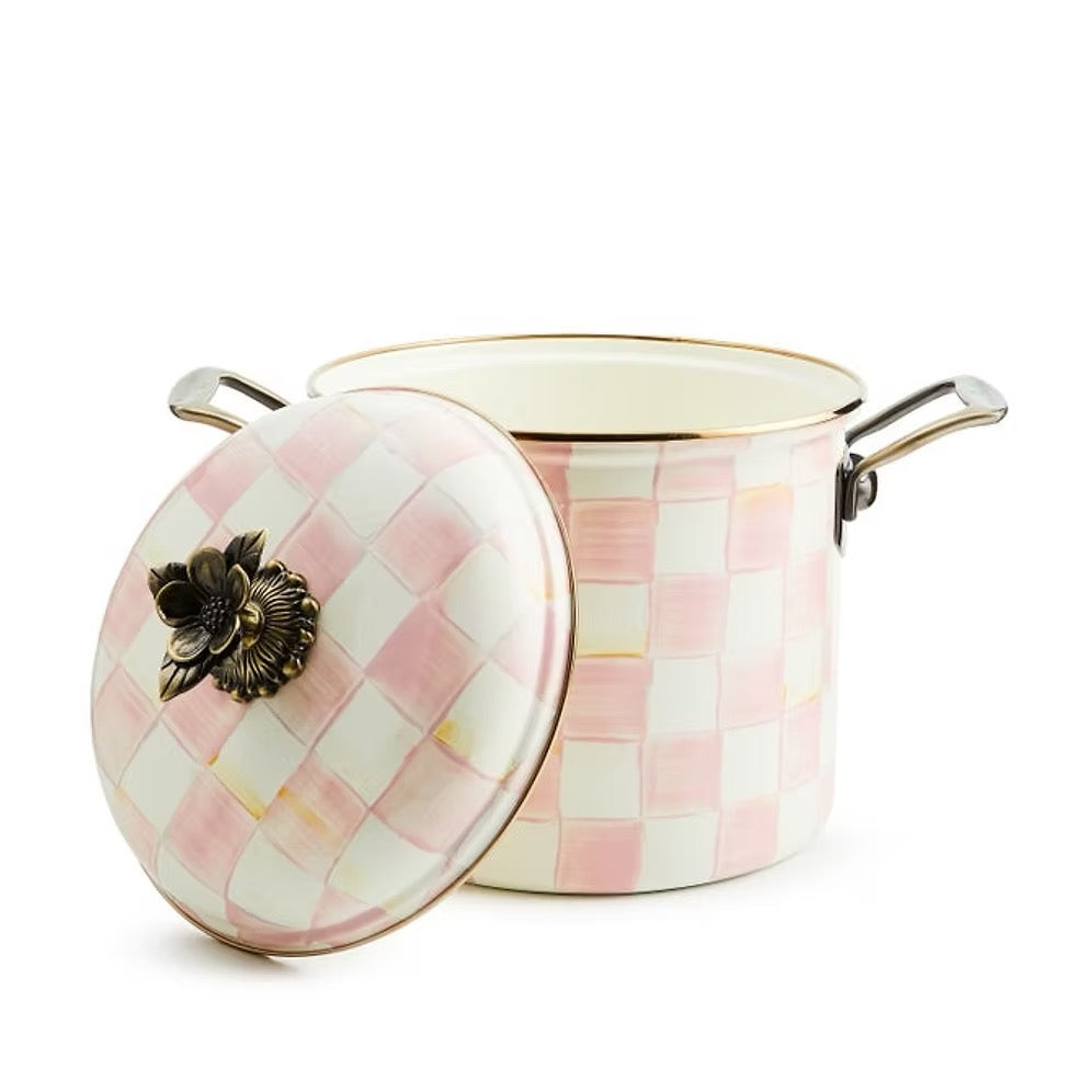 Mackenzie-Childs Rosy Check 7 Qt. Stockpot