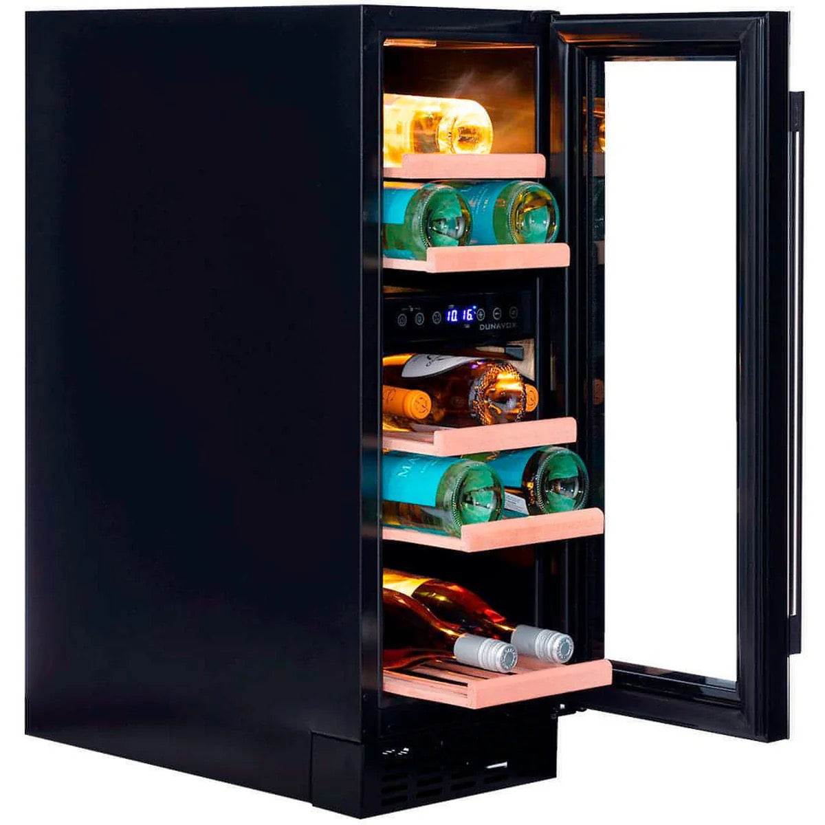 Dunavox FLOW  - 300mm Dual Zone - 17 Bottle - Built In / Freestanding Wine Cooler - DAUF-17.58DB