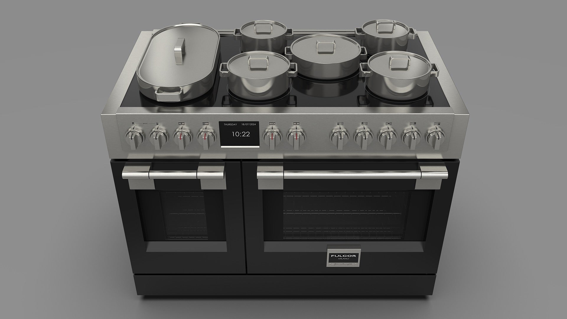 Fulgor Milano Matte Black Sofia Induction 48" Professional - FSRC 4807 P MI MK 2F MBK