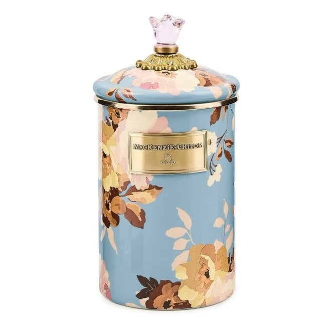 Mackenzie-Childs Wild Rose Slate Large Canister