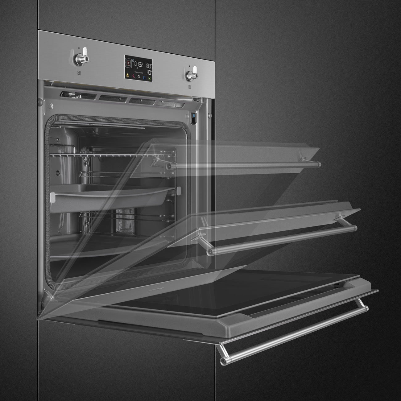 Smeg Classic Pyrolytic Steam Combi Multifunction Oven Stainless Steel -  SOP6302S2PX