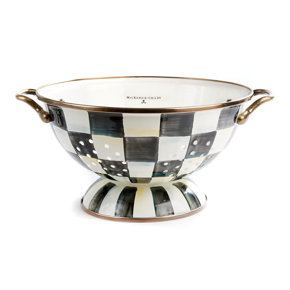 Mackenzie-Childs Courtly Check Enamel Large Colander