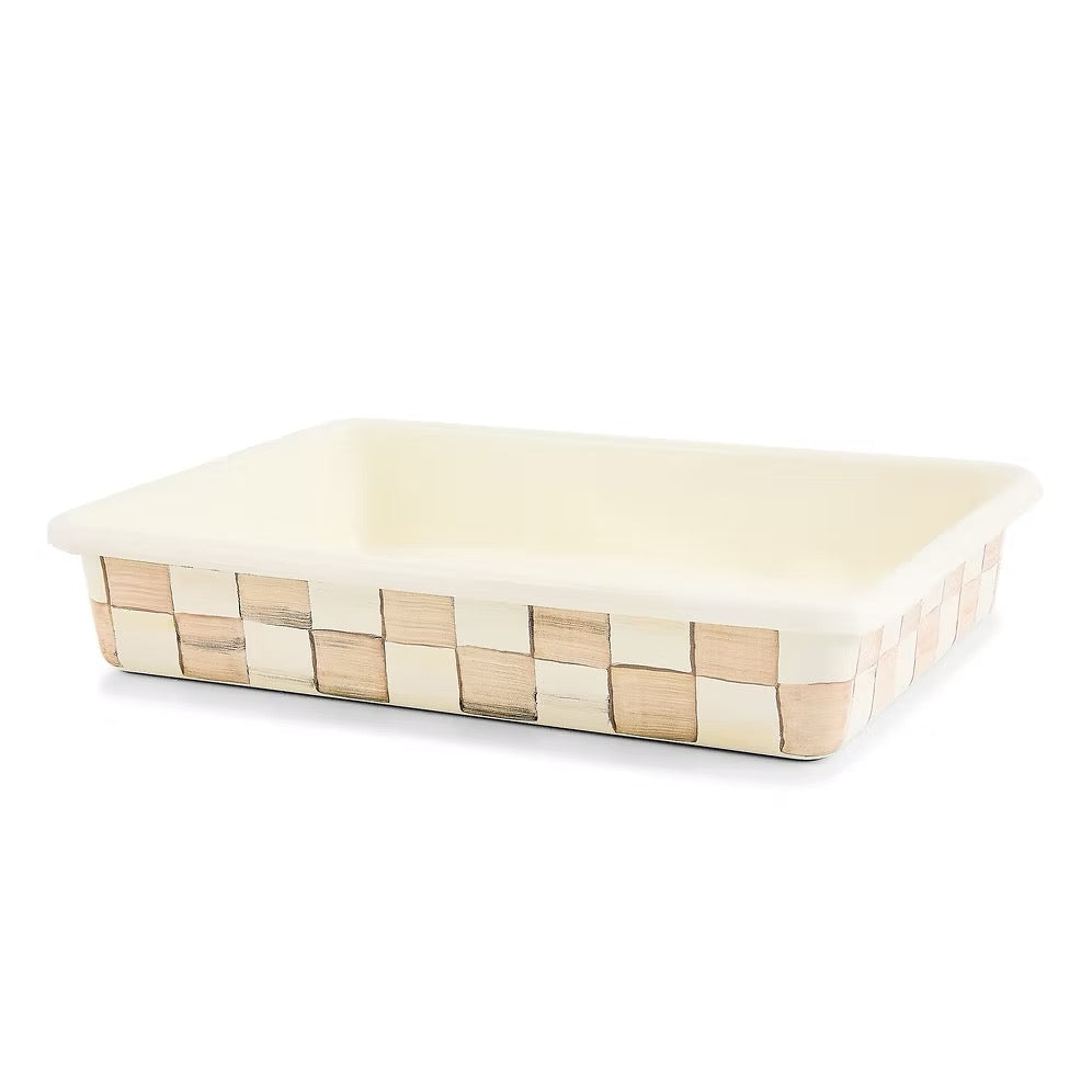 Mackenzie-Childs Mocha Check 9" X 13" Baking Pan