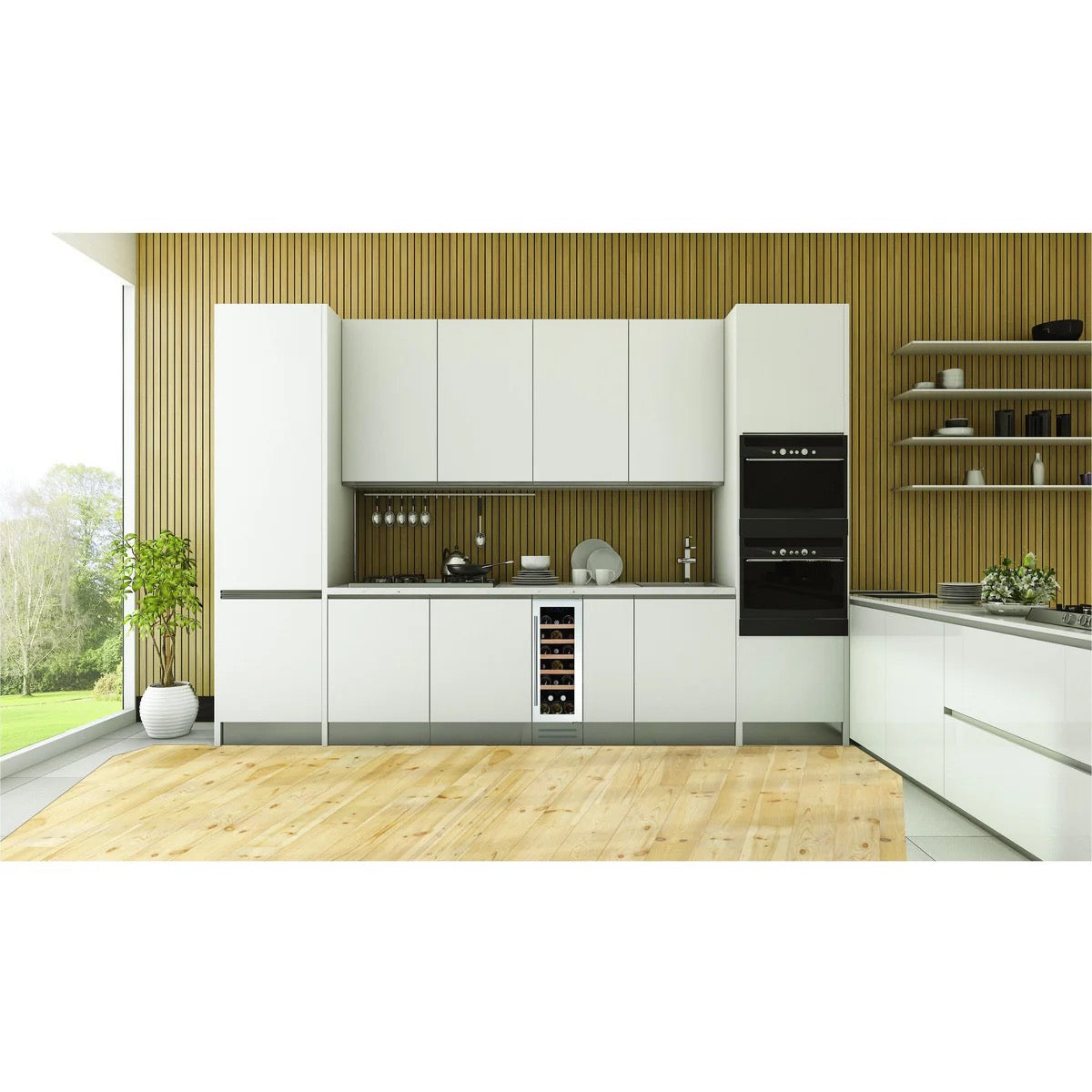 Dunavox FLOW-19 - 300mm - 19 Bottle - Built In Under-counter Wine Cooler - DAUF-19.58B