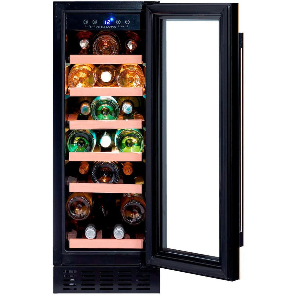 Dunavox FLOW-19 - 300mm - 19 Bottle - Built In Under-counter Wine Cooler - DAUF-19.58B