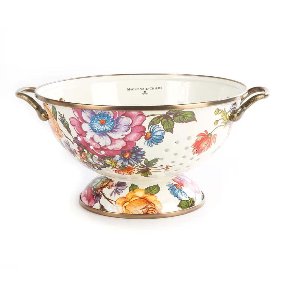 Mackenzie-Childs Flower Market Large Colander - White