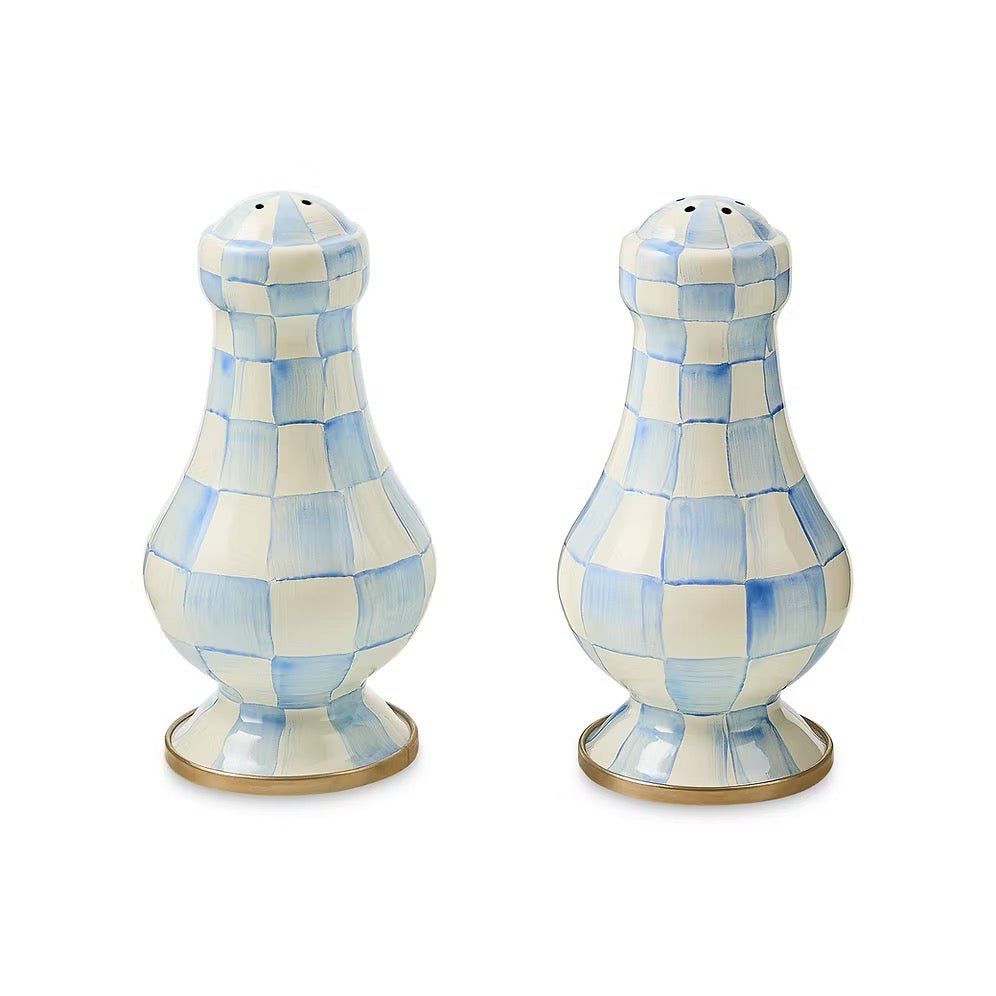 Mackenzie-Childs Sky Check Large Salt & Pepper Shakers