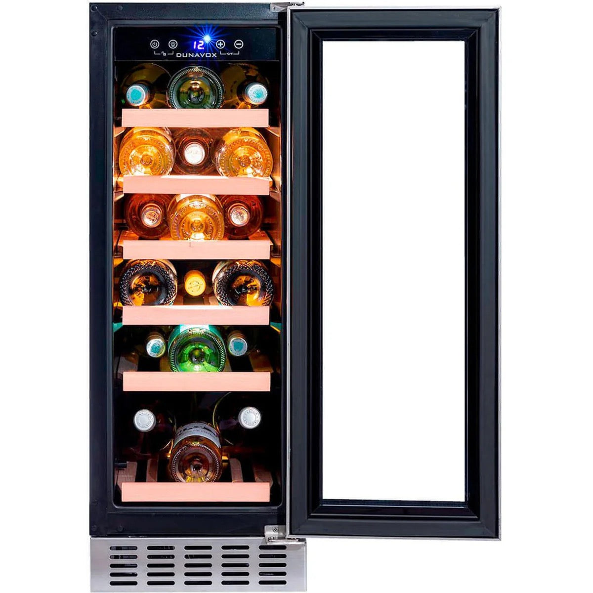 Dunavox FLOW-19 - 300mm - 19 Bottle - Built In Under-counter Wine Cooler - DAUF-19.58B
