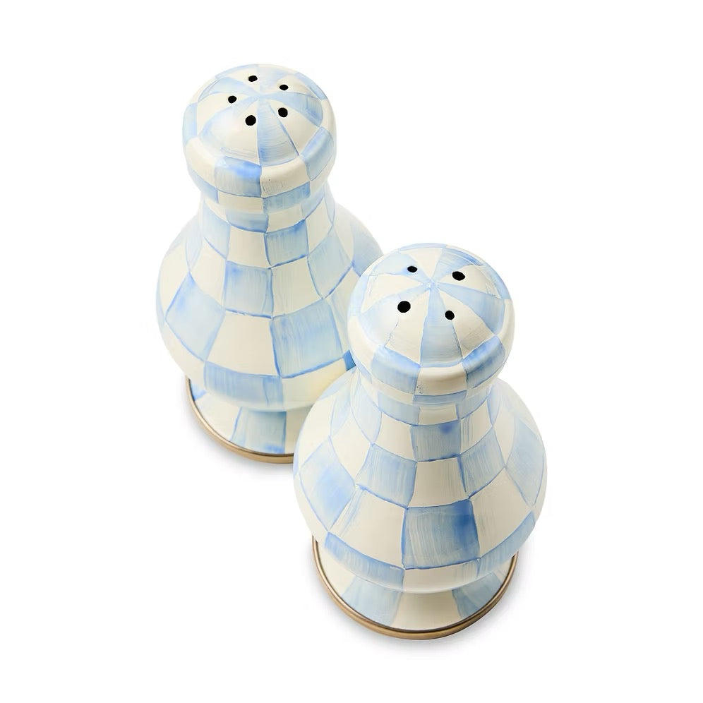 Mackenzie-Childs Sky Check Large Salt & Pepper Shakers