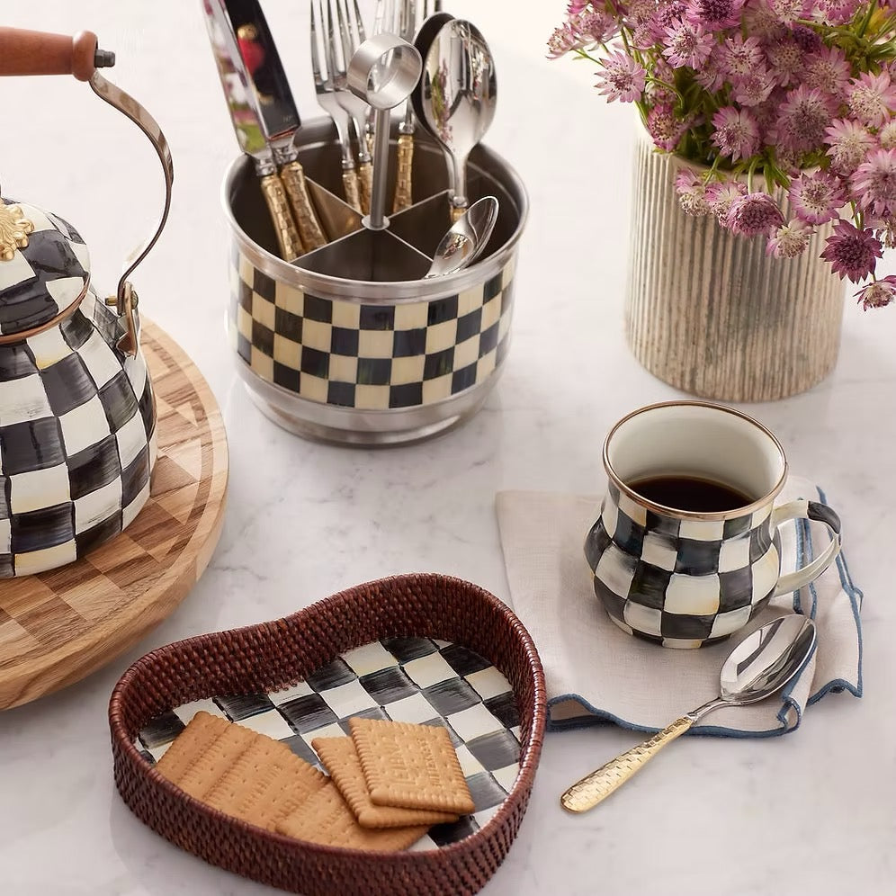 Mackenzie-Childs Supper Club Flatware Caddy - Courtly Check