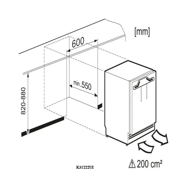 Miele Integrated Built Under Larder Fridge - K31222UI-1