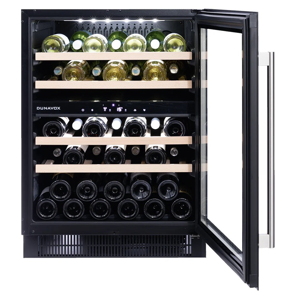 Dunavox FLOW-39 - 600mm Dual Zone - 39 Bottle - Built In Undercounter Wine Fridge