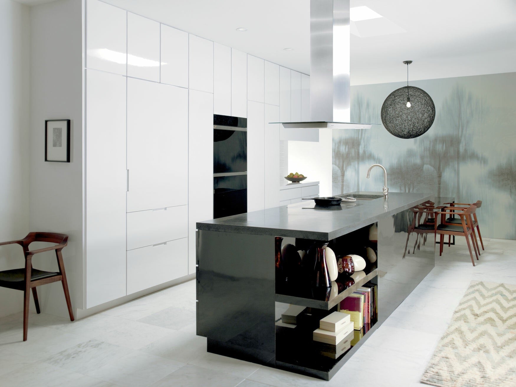 Wolf M Series Contemporary Black Glass Double Oven ICBDO3050CM/B