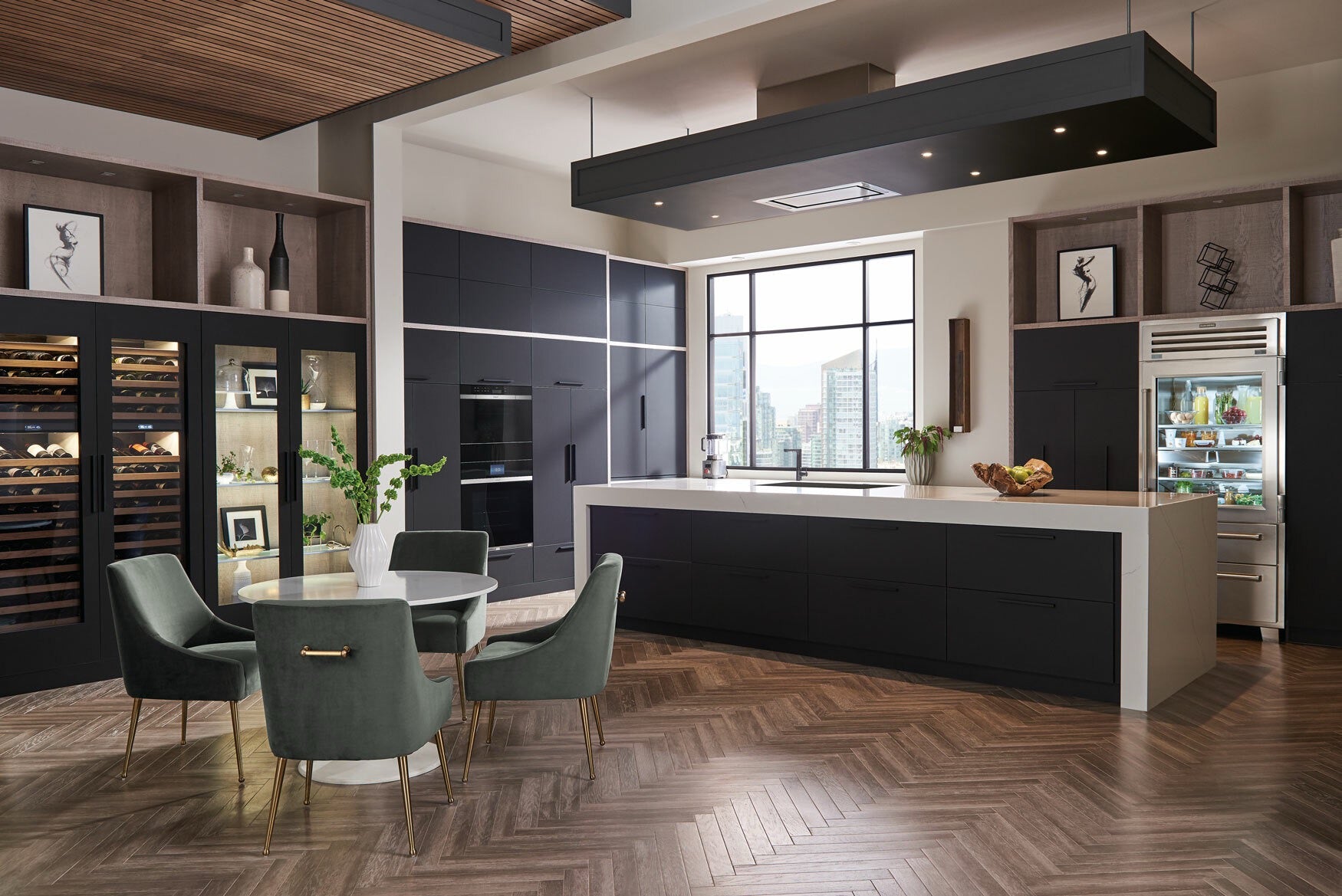 Wolf M Series Contemporary Black Glass Double Oven ICBDO3050CM/B